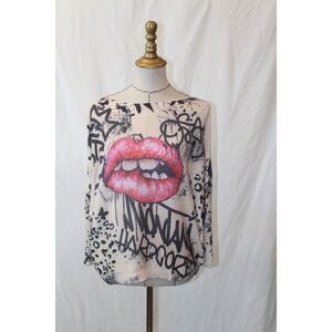 Graffiti Kiss Sweater Streetwear Y2K 90's OS